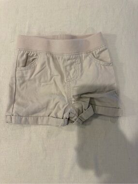 Garanimals High-Waist Girls' Roll-Cuff Shorts in Light Beige